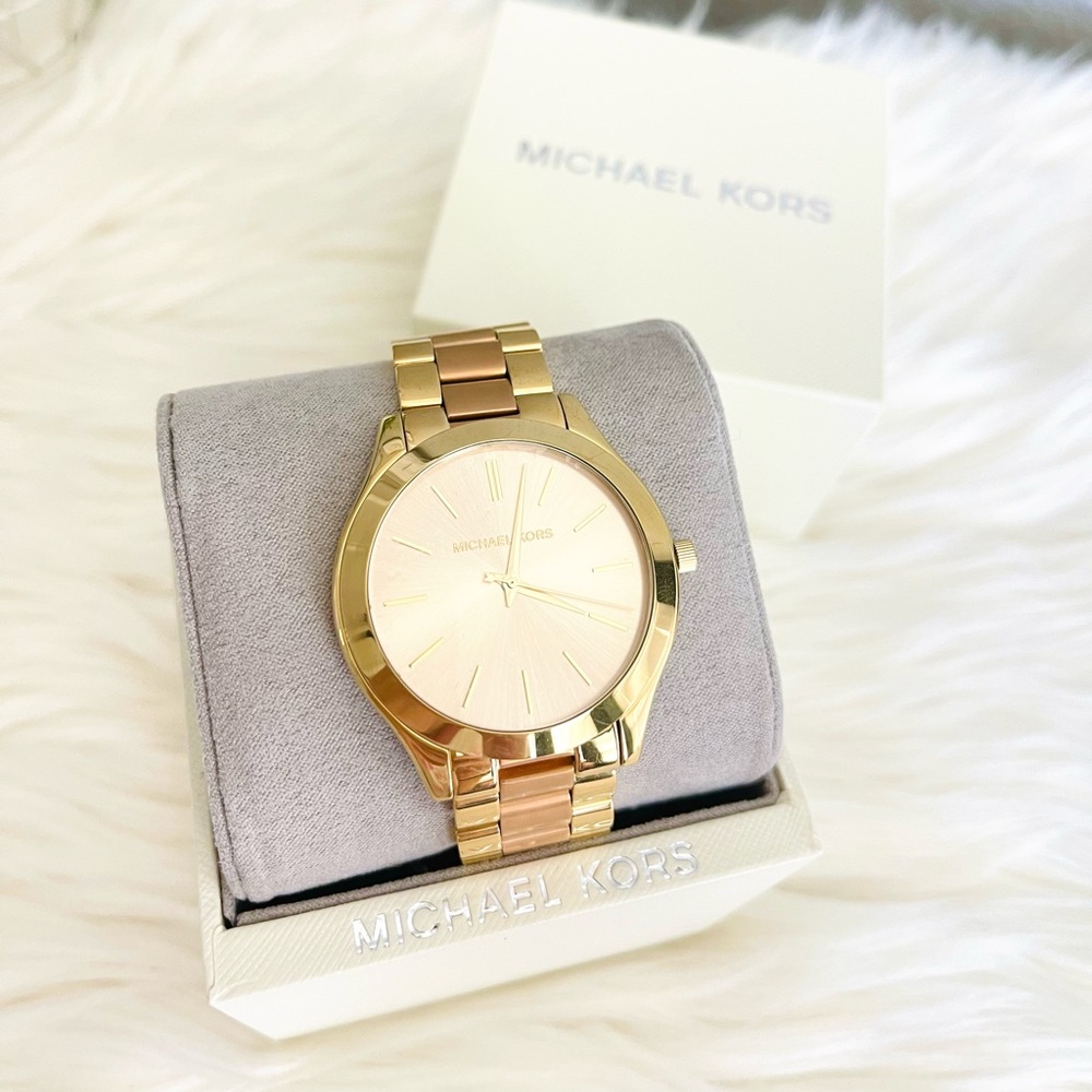 MICHAEL KORS  Slim Runway MK3493 Pink Dial Lady's Watch. Factory Refurbished